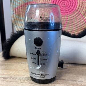 Hamilton Beach Silver Electric Coffee Grinder with Clear Lid